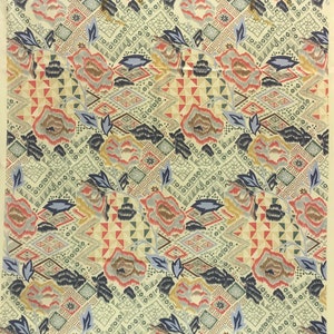 Zeldzaam!! Vintage abstracte zijden sjaal (33,5 x 35,5)