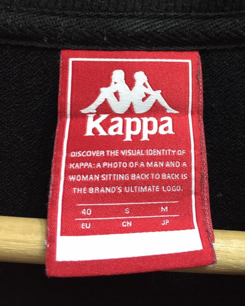 Kappa Label Rare!! Kappa Side Tape Small Logo Embroidery Jumper Pullover Sweatshirt ...