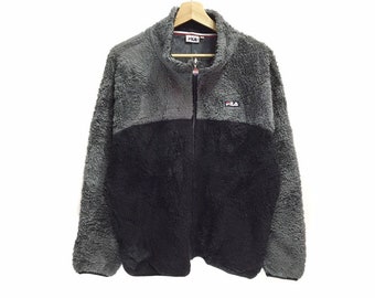 ¡¡Extraño!! Fila Small Logo Spellout Pullover Jumper Suéter Fleece Zip