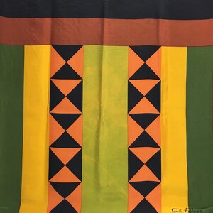 Zeldzaam!! Vintage Sorelle Fontana abstracte zijden sjaal (30 x 31)