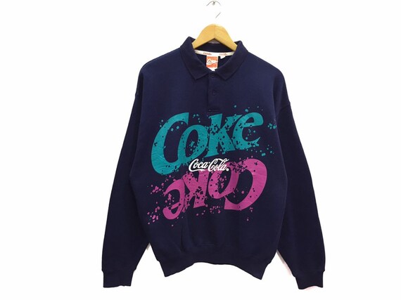 Buy Rare!! Vintage 90s Coca Cola Spellout Pullover Jumper