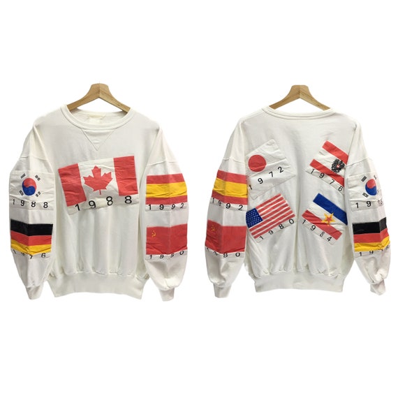 Rare!! Vintage 80s Flag Spellout Pullover Jumper Sweatshirt - Etsy 