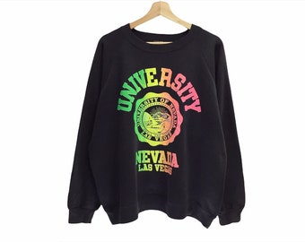 Rare!! Vintage 90s University Of Nevada Las Vegas Spellout Pullover Jumper Sweatshirt