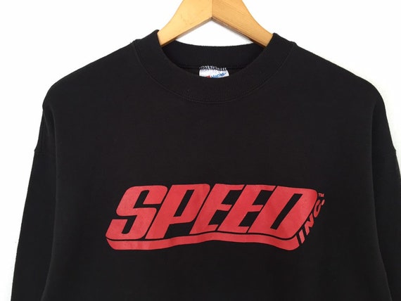Rare!! Vintage 90s Speed Inc Spellout Pullover Jumper Sweatshirt Racing Team View 3