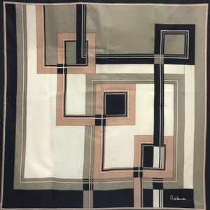 Zeldzaam!! Vintage Robia abstracte polyester sjaal (28 x 29)