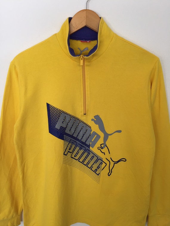 Rare Puma Big Logo Spellout Sweatshirt Half Zip