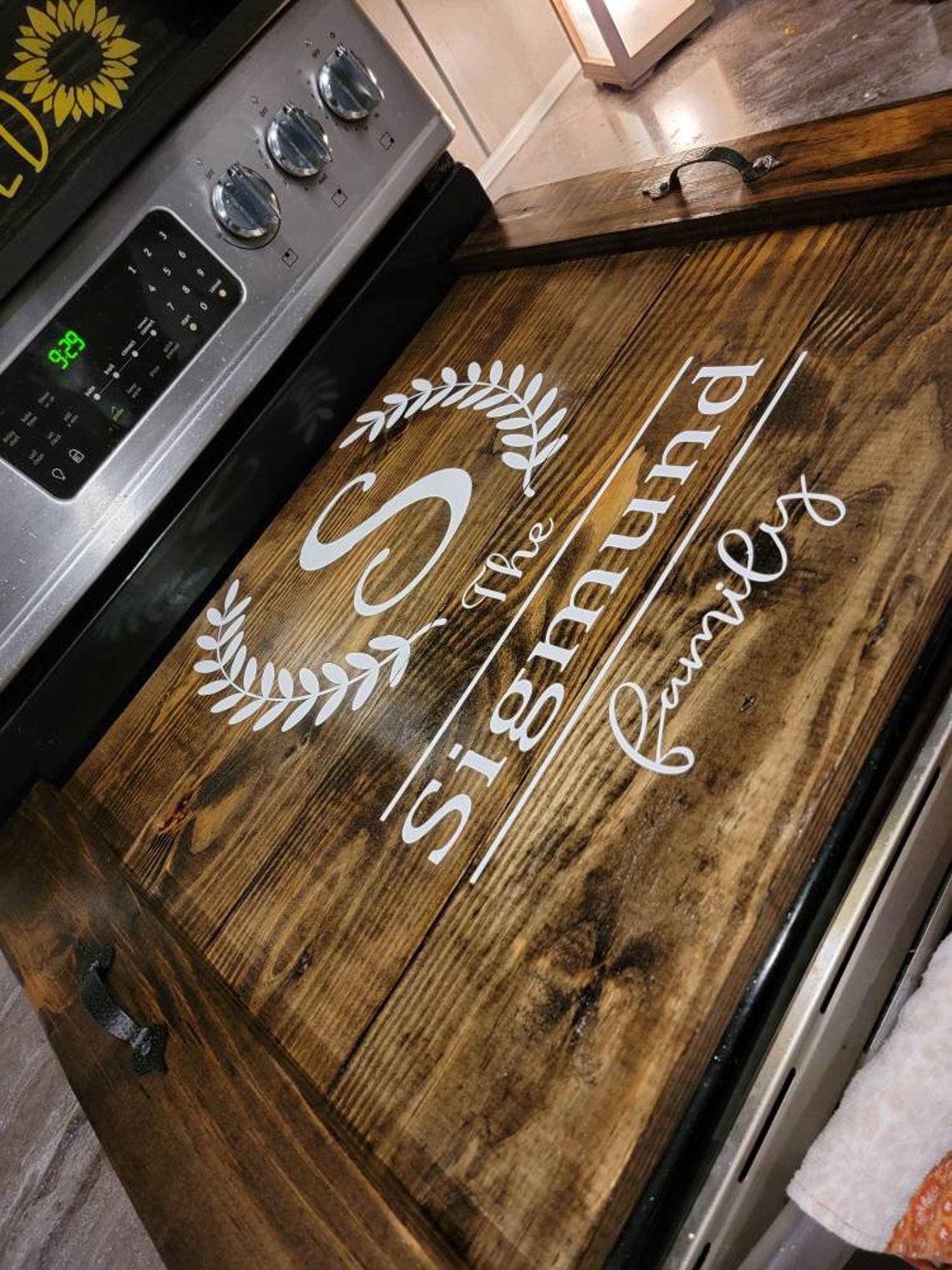 Custom Handmade Stove Top Cover Wooden Cover funny Sayings Etsy