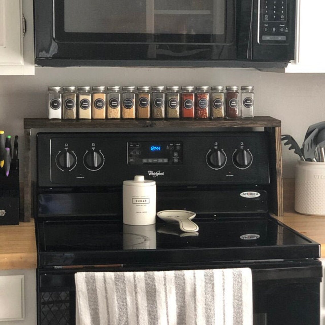 Stove top rackSpice rackStove top cover rack Over the stove Etsy