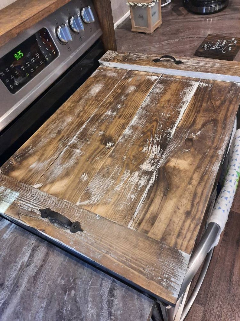 Wooden stove top coverStove top coverScrap woodCustom stove Etsy
