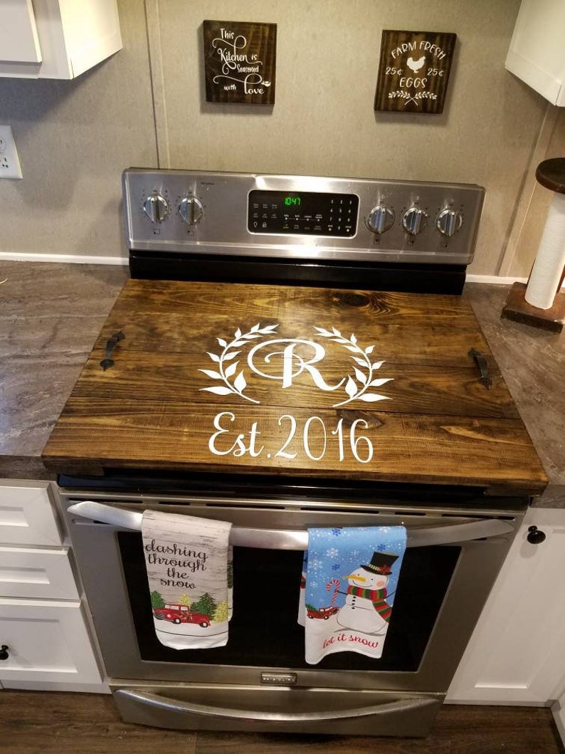 Custom Handmade Stove Top Cover Wooden Cover funny Sayings Etsy