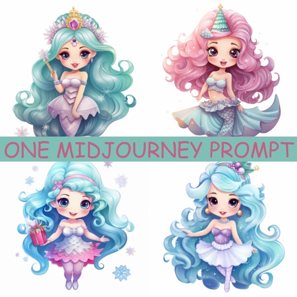 Midjourney Prompts | Watercolor Mermaid: Pastel Prompts & Clipart Techniques | Comprehensive Midjourney Art Guide