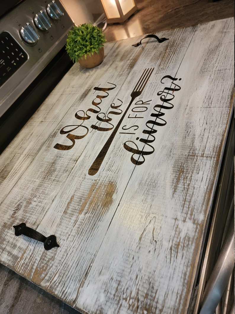 Noodle Board Farmhouse Kitchen Wooden Stovetop Cover Etsy