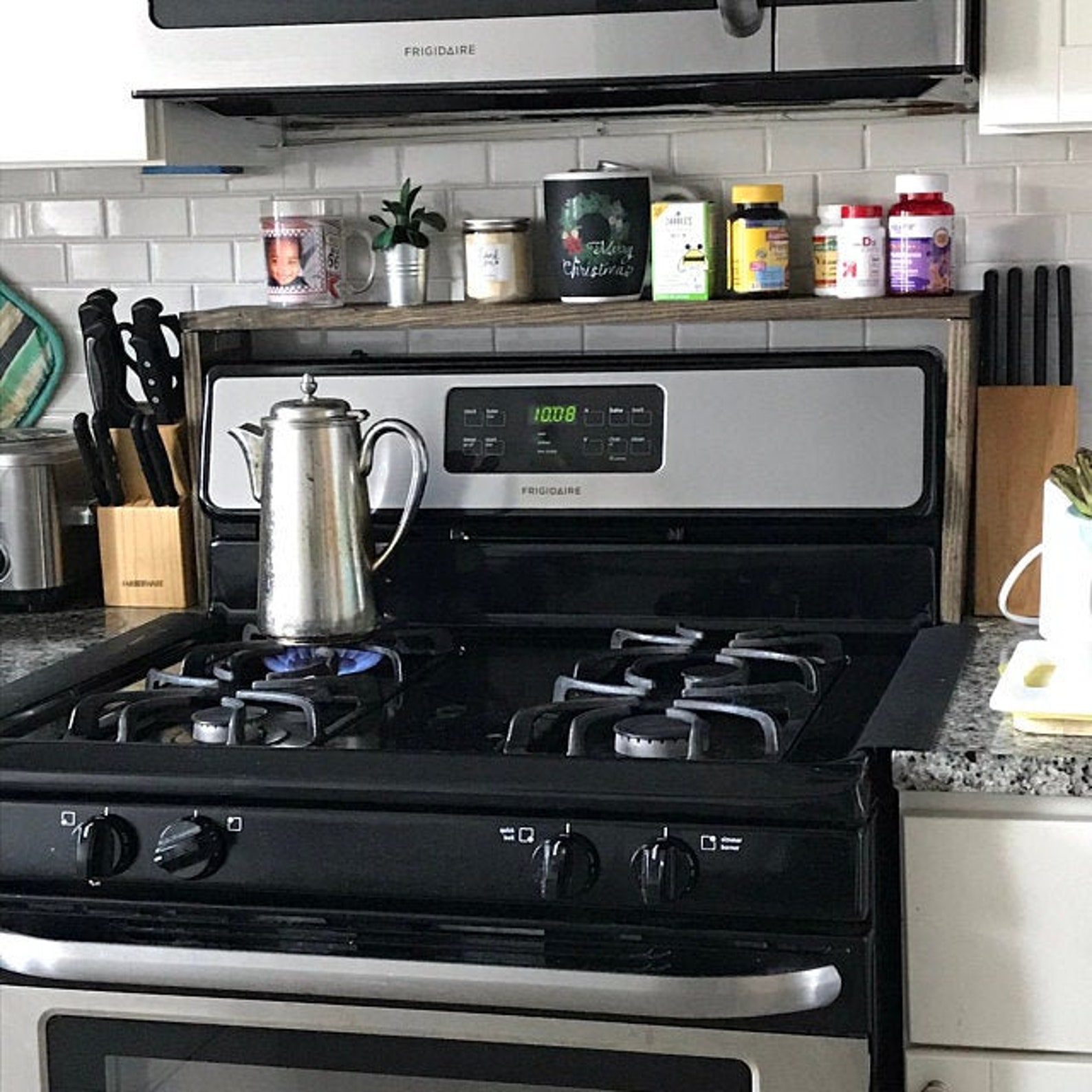 Stove top rackSpice rackStove top cover rack Over the stove Etsy