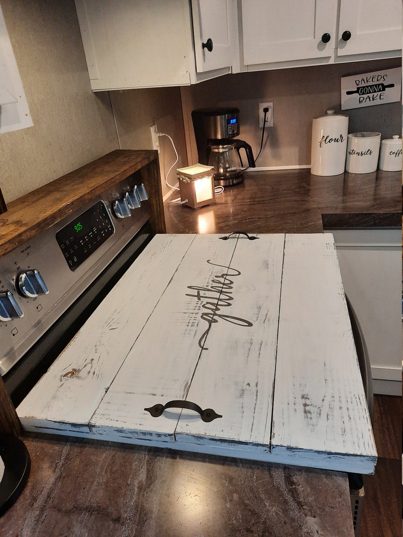 Wooden Stove Cover Stove Burner Covers Noodle Board Stove Etsy