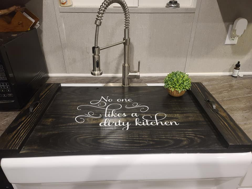 Sink coversWooden farmhouse sink coverCanedelynn Etsy