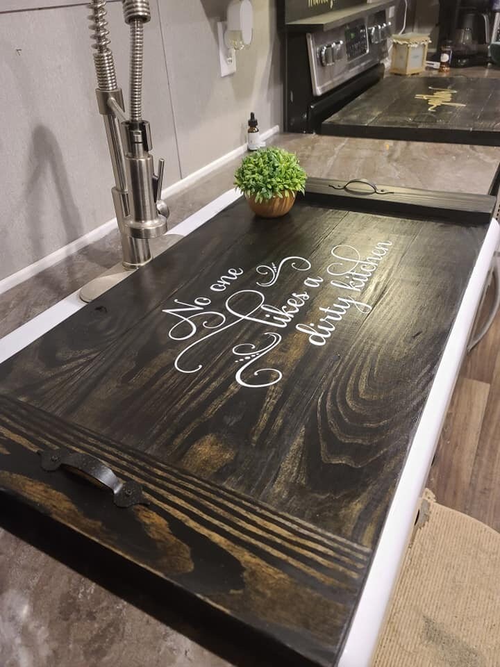 Sink coversWooden farmhouse sink coverCanedelynn Etsy