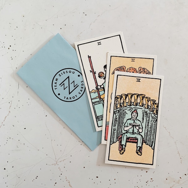 Life Aquatic Tarot Card Print Set of 3