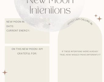 New Moon Intentions Journal Page - Digital Download