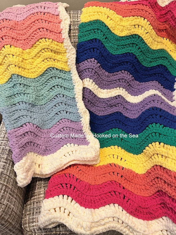 End of the Rainbow Crocheted Blanket Baby Blankets Custom Etsy