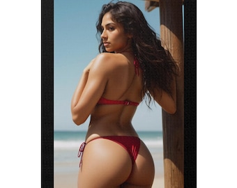 Kauai Sun 02 by Sheri Valucci, Matte Canvas Photo Print, Beautiful Woman Wall Decor, Sexy Bikini Photo, Attractive Female, Sexy Wall Art
