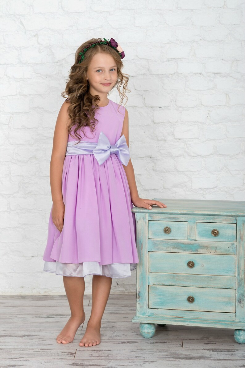 Flower Girl Pink Silk Dress Silk Flower Girl Dress in Light Etsy