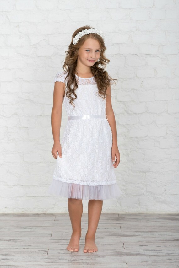 childrens white lace dress