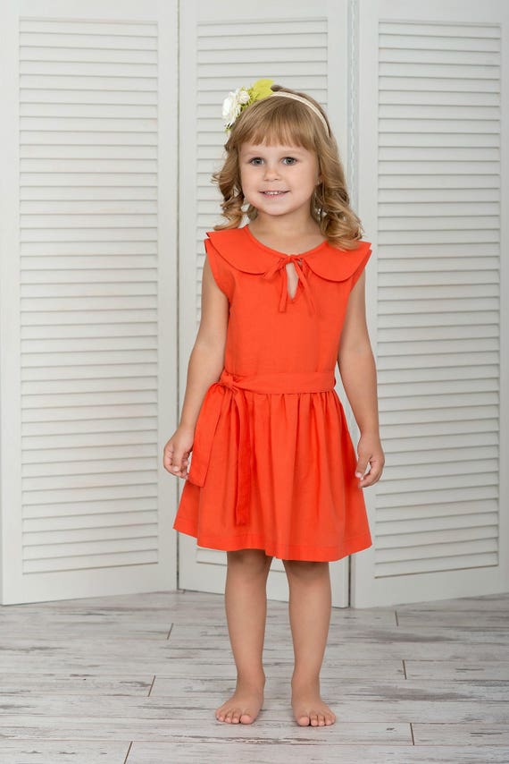 girls red cotton dress