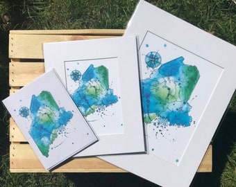 Maine State Watercolor