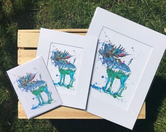 Moose Watercolor Print