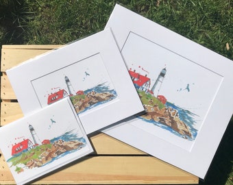 Portland Head Lighthouse Watercolor