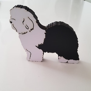 Puzzle cane. Razza Bobtail. Legno e adesivo. Con packaging in cartone