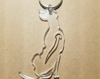 Rodhesian Ridgeback plexiglass trasparente portachiavi o ciondolo. Spessore 3mm