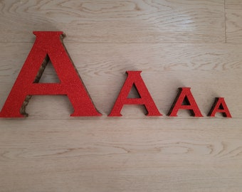 Iniziali, lettere alfabeto, cartone, glitter da appendere al muro o appoggiare su un mobile