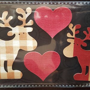 Adhesive patches, reindeer, hearts to be applied on pillows, curtains, tablecloths, clothes, washable