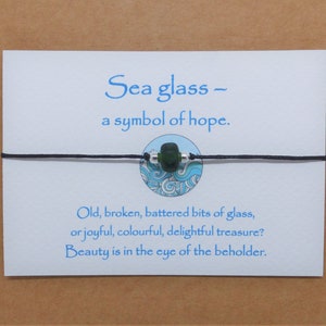 Gift for teenage girl Teenager gifts. Sea glass Friendship bracelet & message card. Colour choice Recycled Upcycled Eco friendly Sustainable image 7