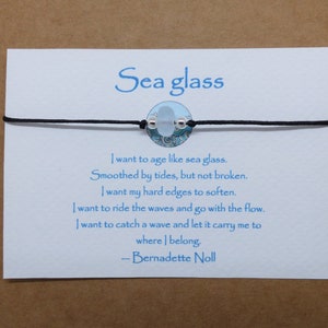 Gift for teenage girl Teenager gifts. Sea glass Friendship bracelet & message card. Colour choice Recycled Upcycled Eco friendly Sustainable image 6