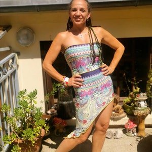 Summer dress, beach dress, stretch Jersey dress, festoval dress, summer evening dress, pixie, trance image 7