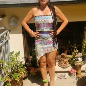 Summer dress, beach dress, stretch Jersey dress, festoval dress, summer evening dress, pixie, trance image 5