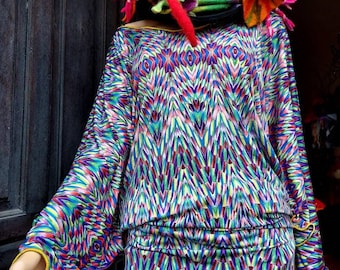 Multicolored tunic, printed women's tunic