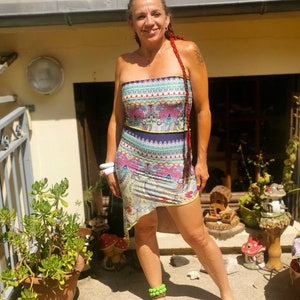 Summer dress, beach dress, stretch Jersey dress, festoval dress, summer evening dress, pixie, trance image 3