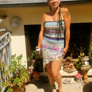 Summer dress, beach dress, stretch Jersey dress, festoval dress, summer evening dress, pixie, trance image 6