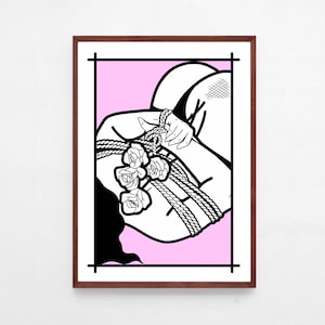 FLASH PRINT - print of tattoo flash on pink background