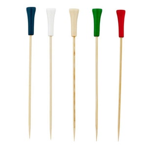 100/Pack - Party Supplies 4.72inch/120mm Disposable Cocktail Golf Tee Christmas Bamboo Picks