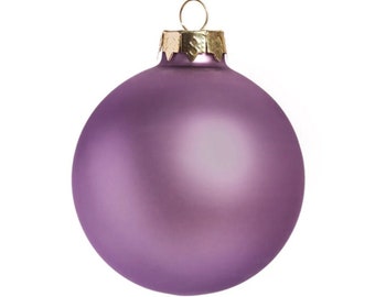 5 Pieces x DIY Paintable Fillable Christmas Decoration Ornament 3.15 Inch (80mm) Painted Matte Purple Glass Bauble Ball
