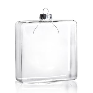 Square glass christmas ornaments clearance