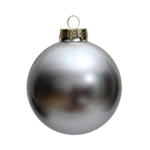 5 Pieces x DIY Paintable Fillable Christmas Decoration Ornament 3.15 Inch (80mm) Painted Metal Silver Glass Bauble Ball