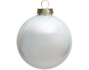 5 Pieces x DIY Paintable/Fillable Christmas Decoration Ornament 3.15 Inch (80mm) Painted Shiny Porcelain White Glass Bauble/Ball