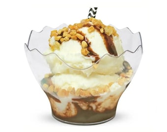 50 stycken - Festtillbehör Engångsplastporslin, 90 ml (60 * 52 mm) dessertkopp med sågtandskant