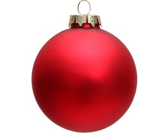 5 Pieces x DIY Paintable Fillable Christmas Decoration Ornament 3.15 Inch (80mm) Painted Matte Red Glass Bauble Ball