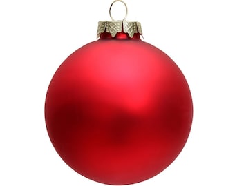 5 Pieces x DIY Paintable Fillable Christmas Decoration Ornament 3.15 Inch (80mm) Painted Matte Red Glass Bauble Ball